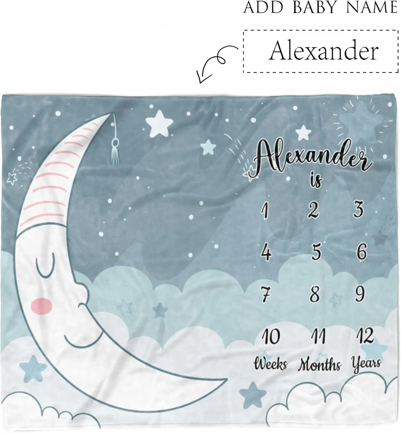 بطانية VIKAMA Baby لصور معلم 100 يوم، طباعة كرتونية، تقويم مخطط نمو حديثي الولادة، بطانية معلم شهرية