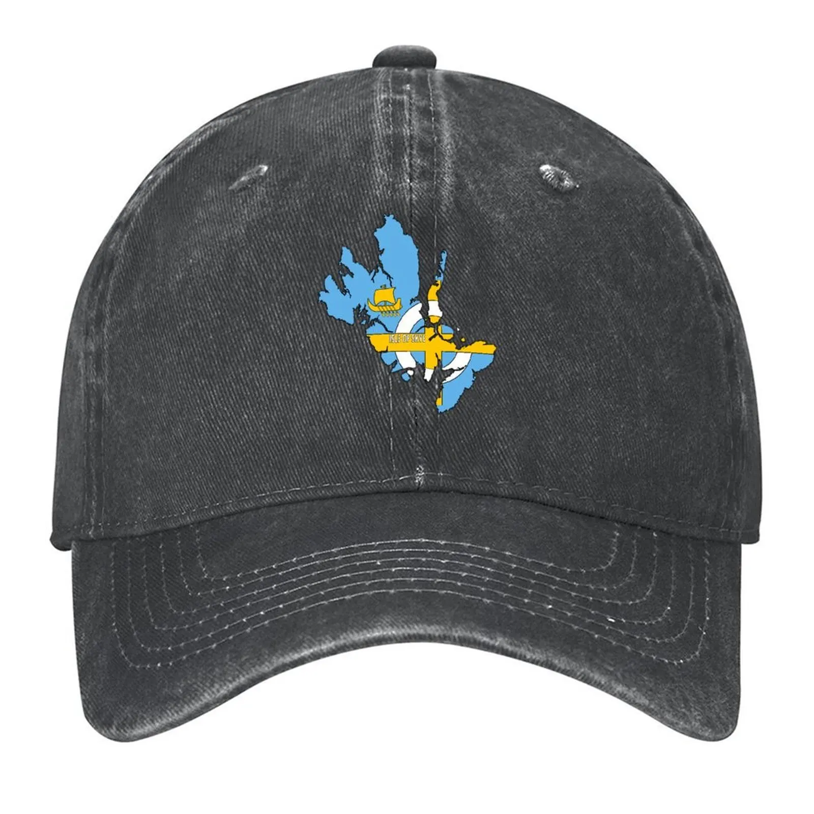 

Isle Skye Flag on the map of Skye Baseball Cap Icon western Hat summer hat New Hat Women Hats Men's