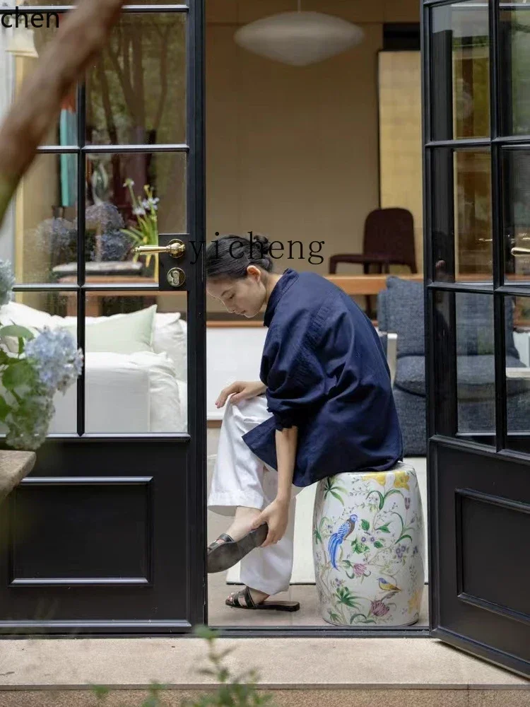 ZML كراك الجليد السيراميك طبل البراز الصقيل متعدد الألوان حافة الرصيف الصينية الجديدة قليلة #3