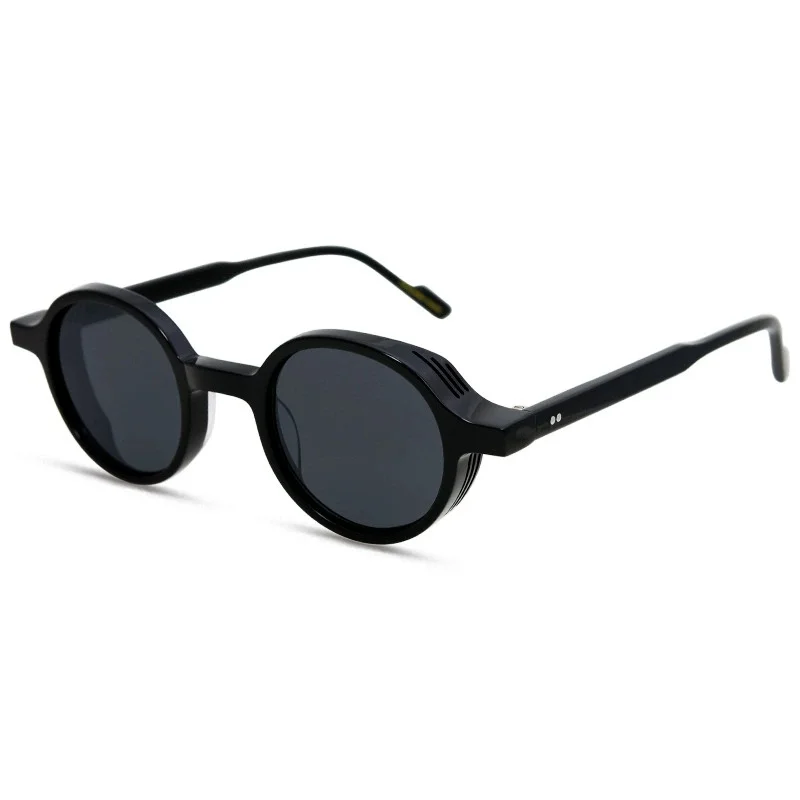 Belight Optical Round Shape Vintage Retro Thick Acetate Men Women Cool Fashion Trendy Sunglasses With Case 9647