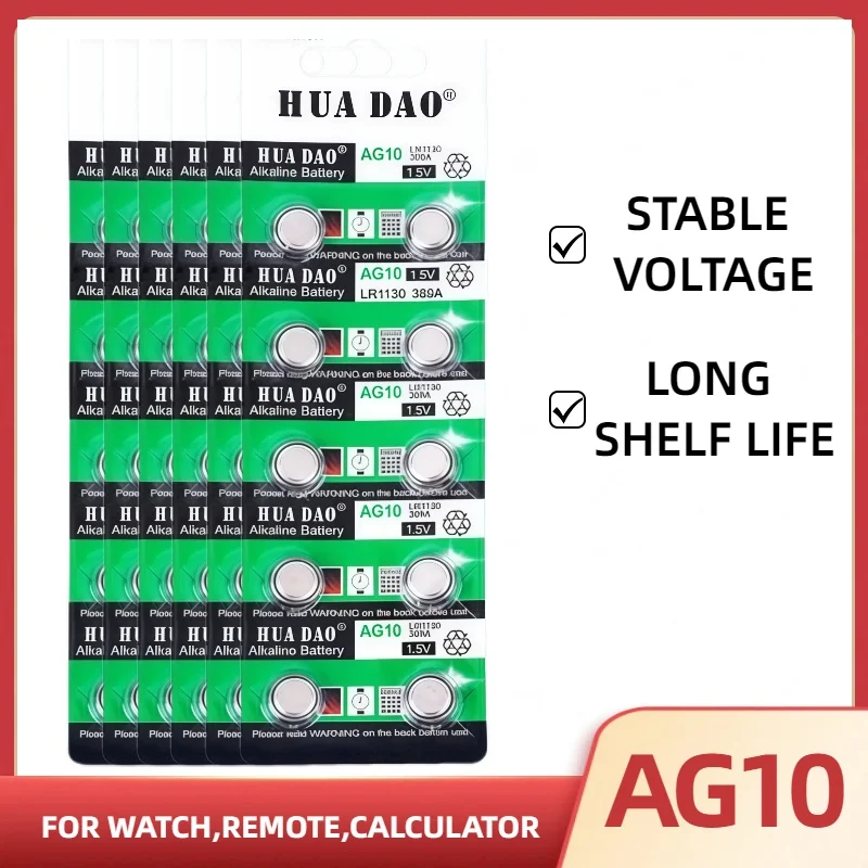 AG10 LR1130 LR54 1.5V Button Cell Batteries 2-100PCS Long-Lasting Power For Watches Toys Keychains LED Lights Worldwide Shipping