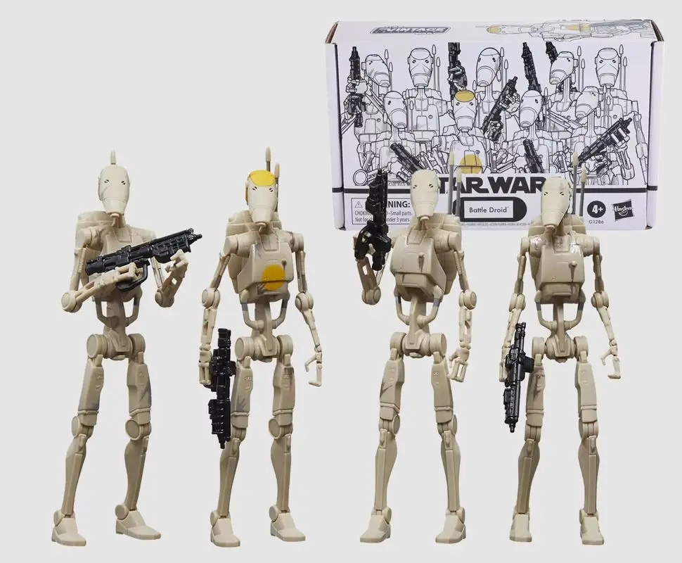 Star Wars da 3,75 pollici The Vintage Collection Battle Droid B1 Battle Robot Action Figure Confezione da 4 giocattoli congiunti mobili Regalo di compleanno