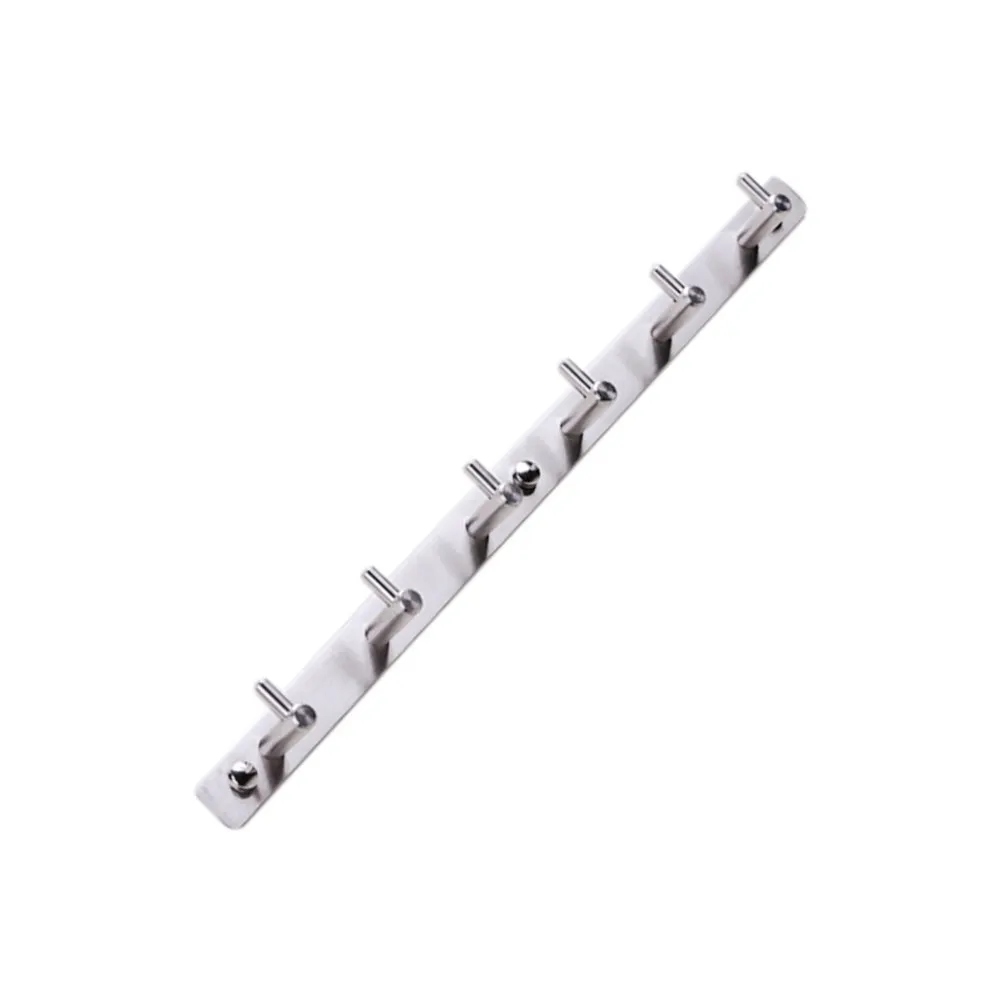 Stainless Steel Wall Mounted Hook Rack Modern Multi-Function Rail For Bathroom Bedroom Garage Storage Organization Coat