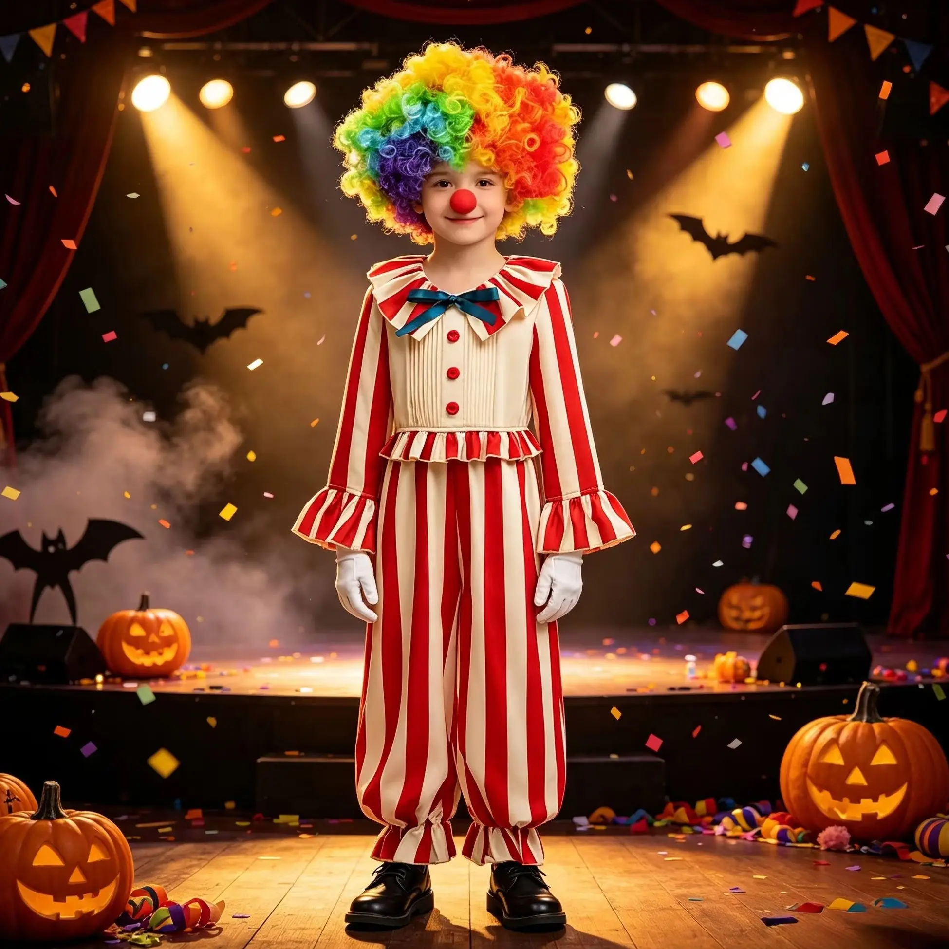 Boys And Girls Clothes Clown Cosplay Costume+Accessory Halloween Carnival Perform Sets for Children Girl Outfits for 4-8 Years