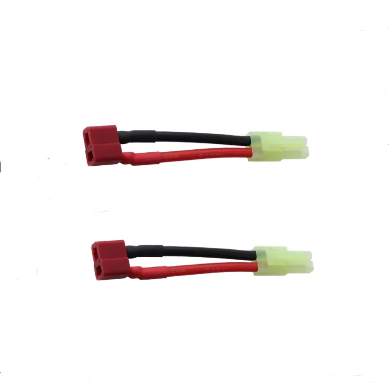 2Pcs 14awg/18awg 4cm Deans T Plug Male Female to Tamiya EC2 Mini Tamiya Male Female Connector Adaptor Plug for Rc Battery ESC