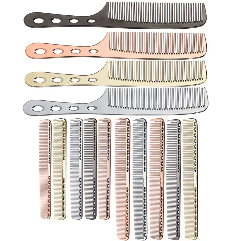 1pc Space Aluminum Hair Comb Professional Hairdressing Combs Hair Cutting Dying Hair Brush Barber Combs Tools Salon Accessaries