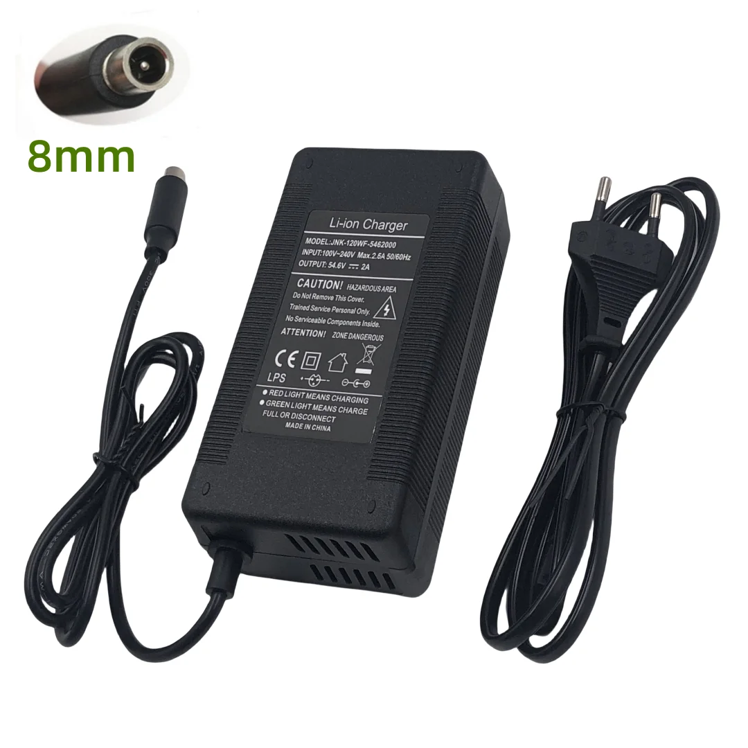 شاحن بطارية ليثيوم 54.6 فولت 2 أمبير 48 فولت 13 ثانية شاحن Kugoo G1 شاحن بطارية ليثيوم أيون عالي الجودة مع مدخل مروحة 100-240 فولت