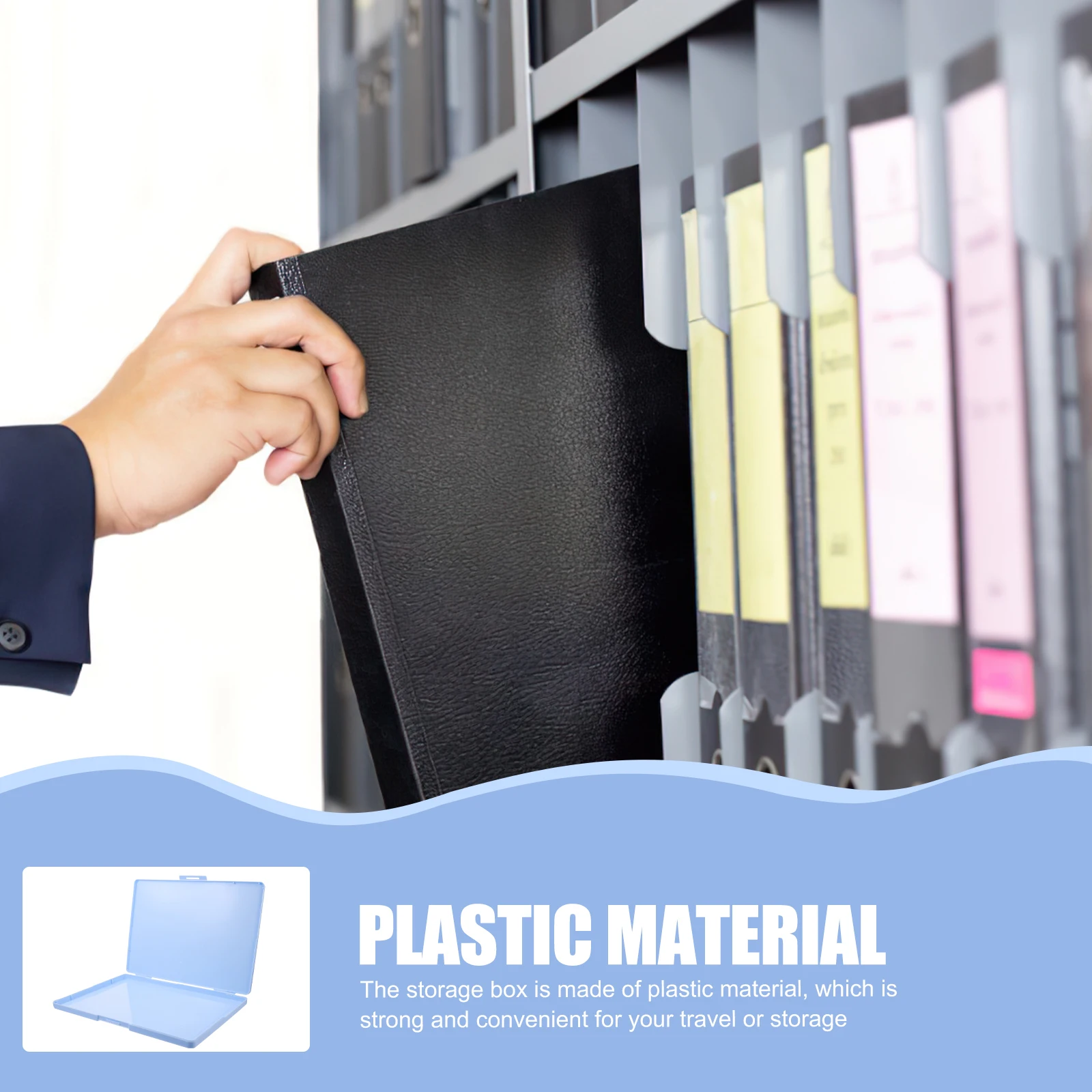 

File Storage Box Certificate Organizer Document Boxes Plastic Holder Rainproof Cards Containers Office Versatile