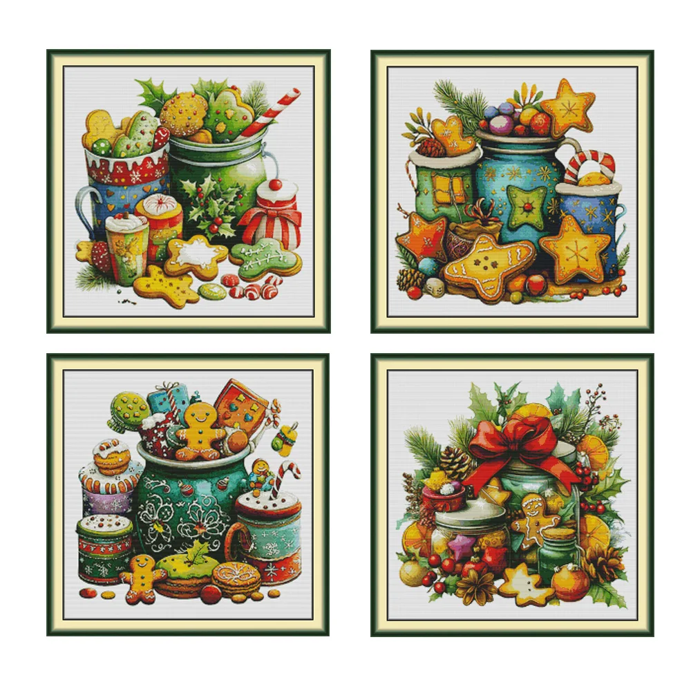 

Радость воскресенье Рождественское печенье Картина штампованные наборы для вышивки крестом 11/14/16CT народное ремесло наборы игл для вышивания ручной работы домашний декор