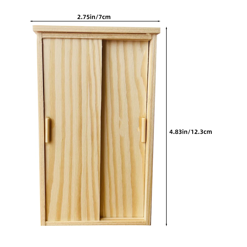 Armoire Miniature en bois jaune clair, maison de poupée, petits meubles, placard pour enfants, accessoires de chambre à coucher, accessoires de jeu de simulation, Mini
