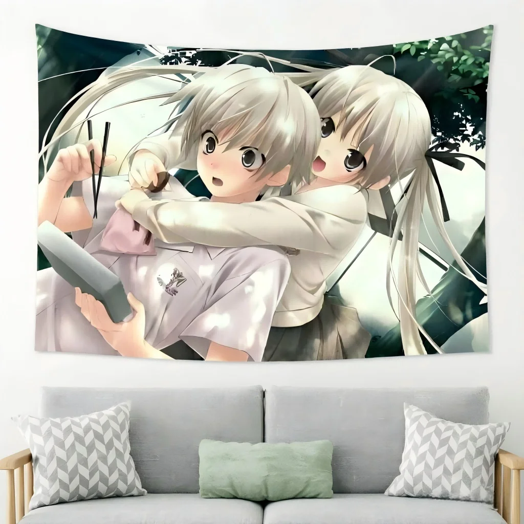 1pc Kasugano Siblings Yosuga no Sora Anime Tapestry, Sweet Couple Scene Wall Hanging, Soft Aesthetic Decor for Bedroom Dorm