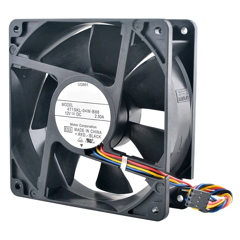 4715KL-04W-B86 12cm 120mm fan 120x120x38mm DC12V 2.50A 4-pin High speed axial flow fan cooling fan for server chassis