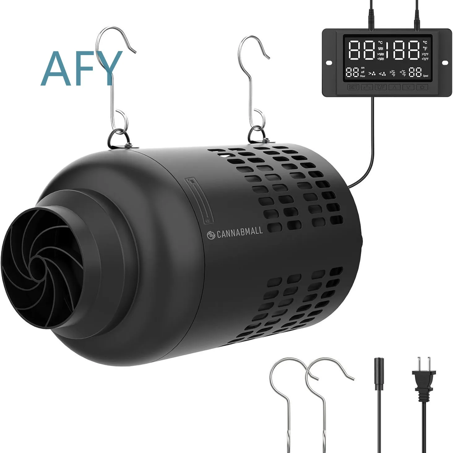 EC Duct Fan with Smart Control for Home Ventilation Systems Activated Carbon Filter Air Purifier Odor Remover Replaceable