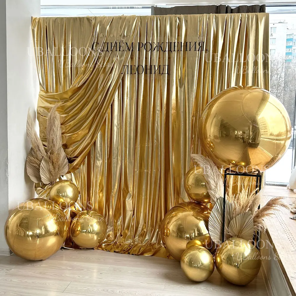 10~70 Zoll Silber 4D Runde Luftballons Metall Gold Silber Große Riesenfolie Runde Luftballons für Geburtstag Hochzeitstag Party Deko – Detail 13