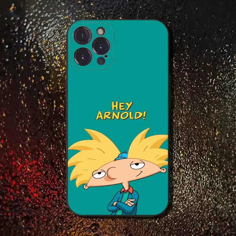حافظة هاتف Hey Arnold Helga لهاتف iPhone 17,16,15,14,13,12,11 Plus,Pro Max,XS,X,XR,SE,Mini,8,7,Soft غطاء أسود من السيليكون