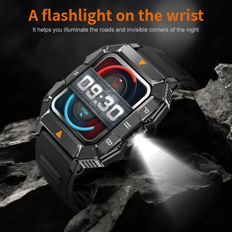 New Outdoor Rugged Military GPS Sports Track Smartｗatches Men\'s Waterproof Bluetooth Call Voice Assistant Heart Rate Smart Watch