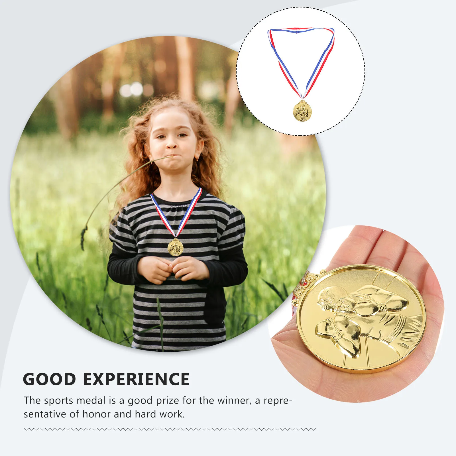 

5pcs Sports Medals Zinc Alloy Durable Competition Medal For Race Award Decorative Metal Medal Lanyard Reward Prize Fun