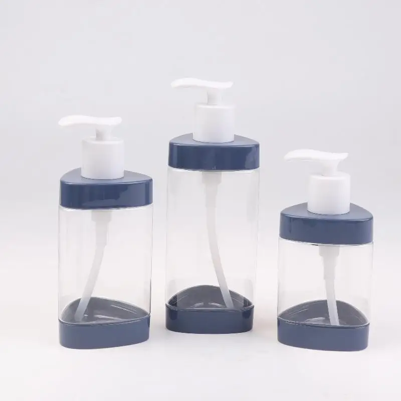 1Pcs Plastic Press Empty Shampoo Bottle High-Capacity Refillable Travel Portable Container Shower Gel Bottle Transparent