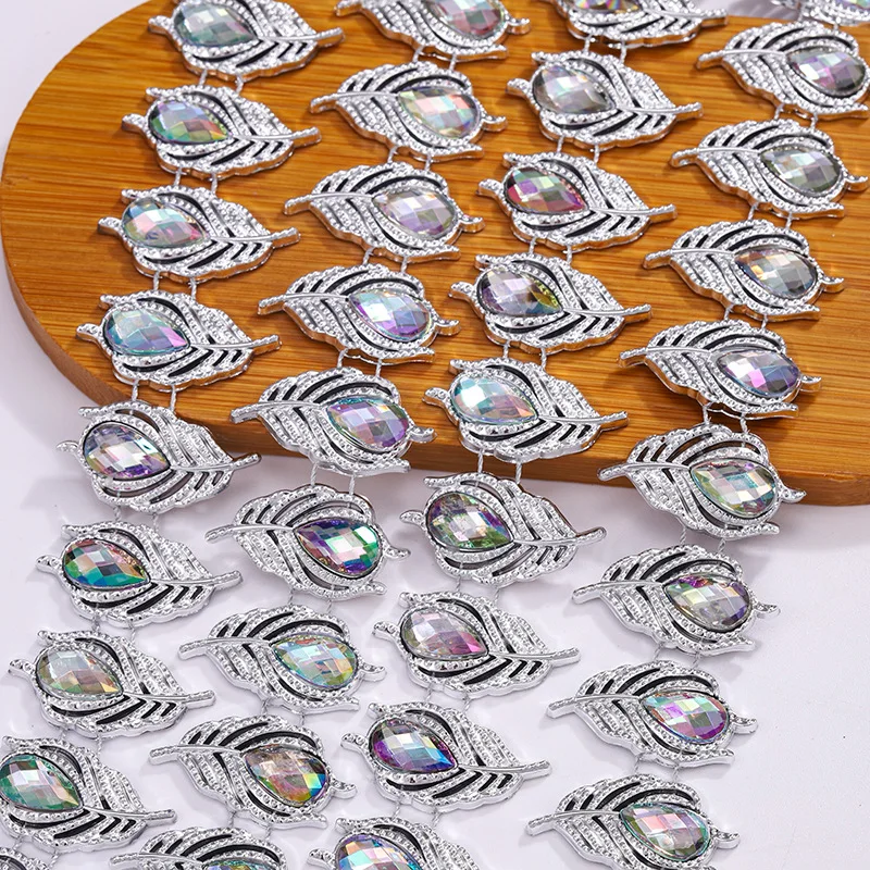 

20yard Feather Rhinestone Beads Bendable Mesh Wrap Roll Chain Trim For Wedding Party Sewing Apparel Bag Shoes Cap Decoration
