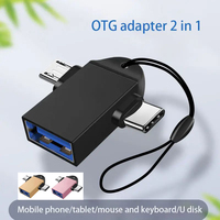 2-in-1 OTG Adapter USB-A 3.0 Master To Micro USB-C And Type C Male Connectors Converter For MacBook Mobile Phone Data Transfer