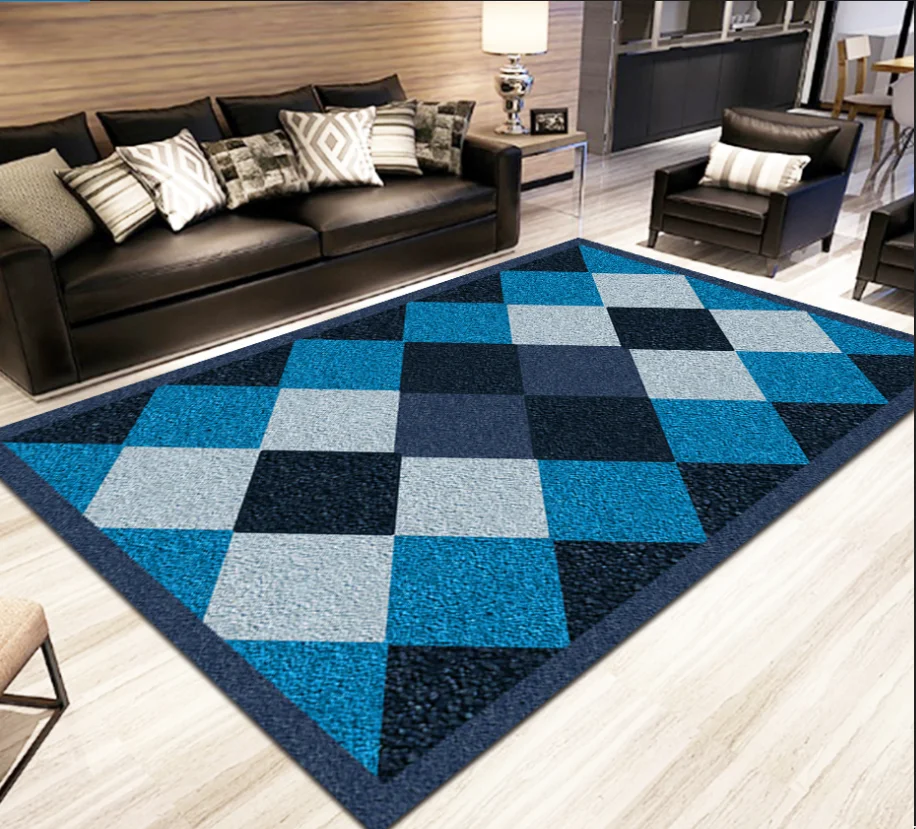 Abstract Geometry Splicing Style Living Room Rug Decoration Home Non-slip Short Velvet Carpet Big Size Washable Fluffy Foot Mats