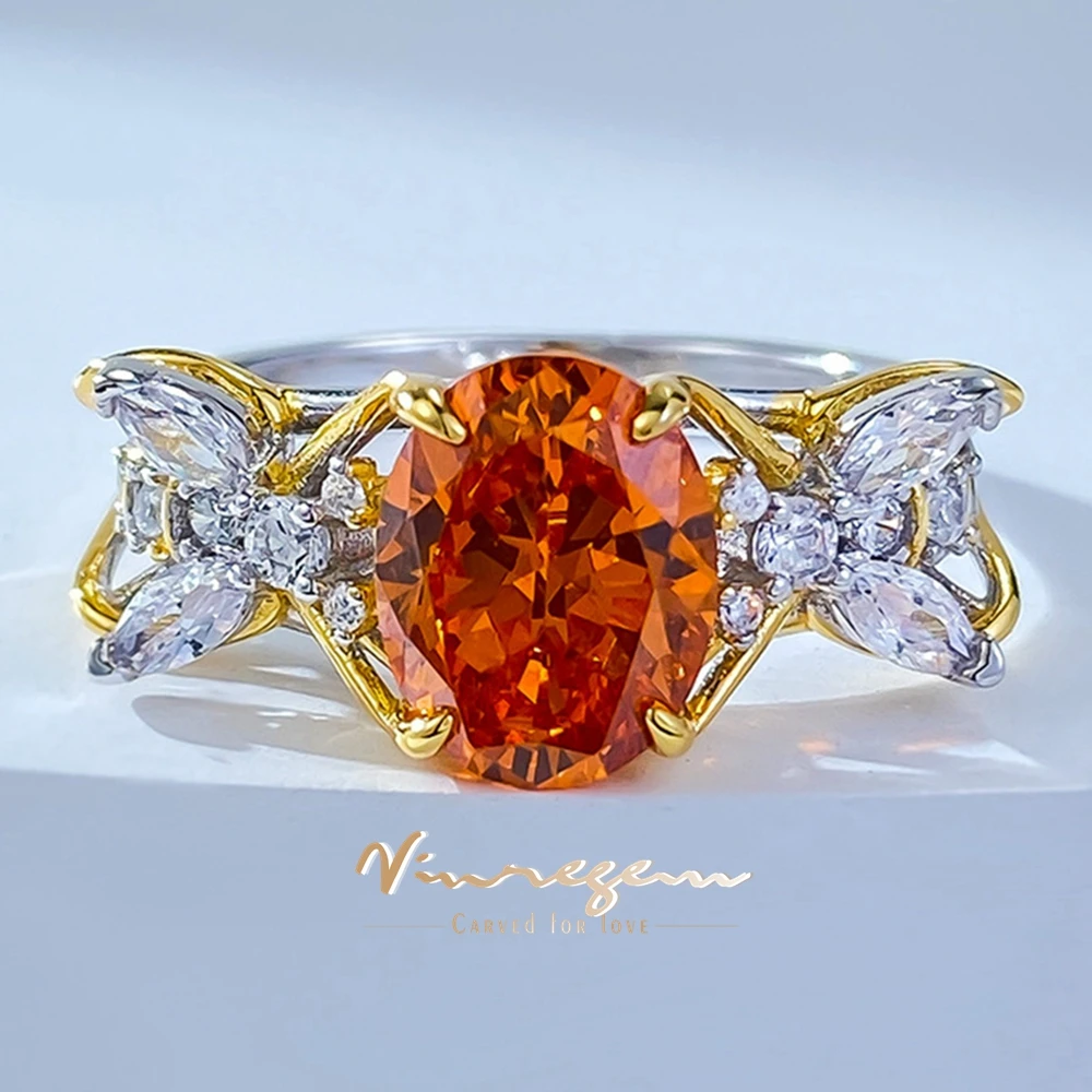 

Vinregem 7*9 мм овальная огранка, сапфир, высокоуглеродистые бриллианты, драгоценные камни, кольца из стерлингового серебра 925 пробы, ювелирные изделия, подарки на годовщину