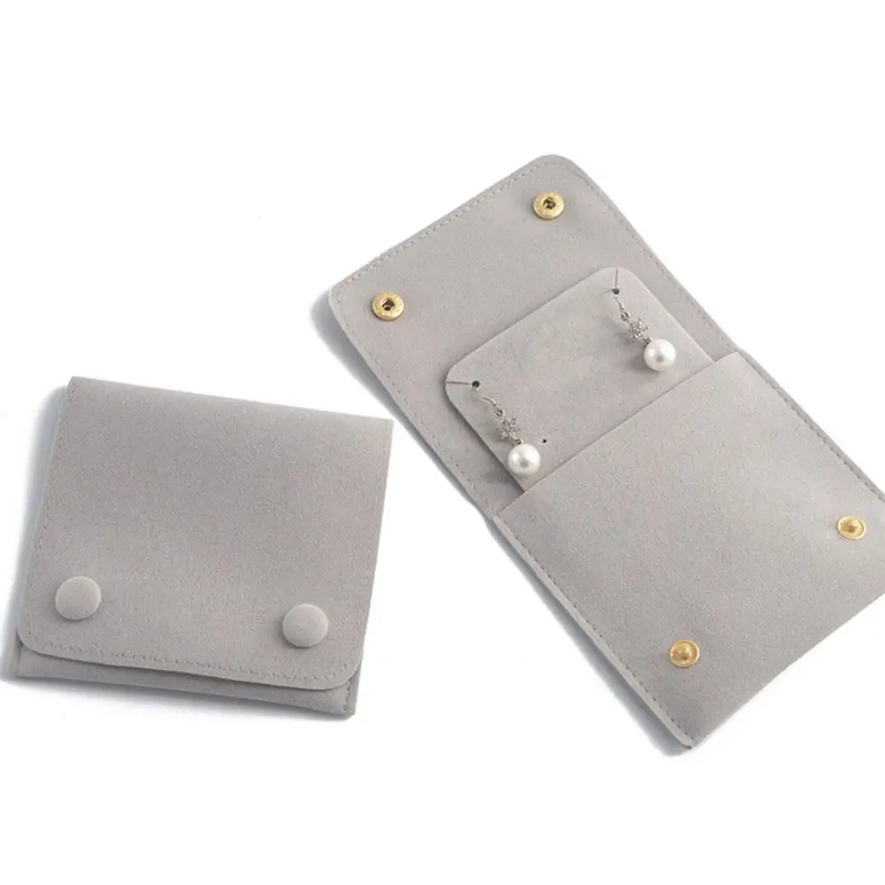 

Модная бархатная сумка для хранения ювелирных изделий, утолщенная упаковочная сумка с двойной кнопкой, защита от пыли, портативные сумки для дисплея, ожерелье