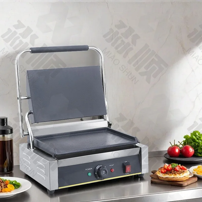 شواية كهربائية تجارية، لوحة مضلعة مسطحة كاملة للطهي في ساندويتش تيبانياكي في الهواء الطلق