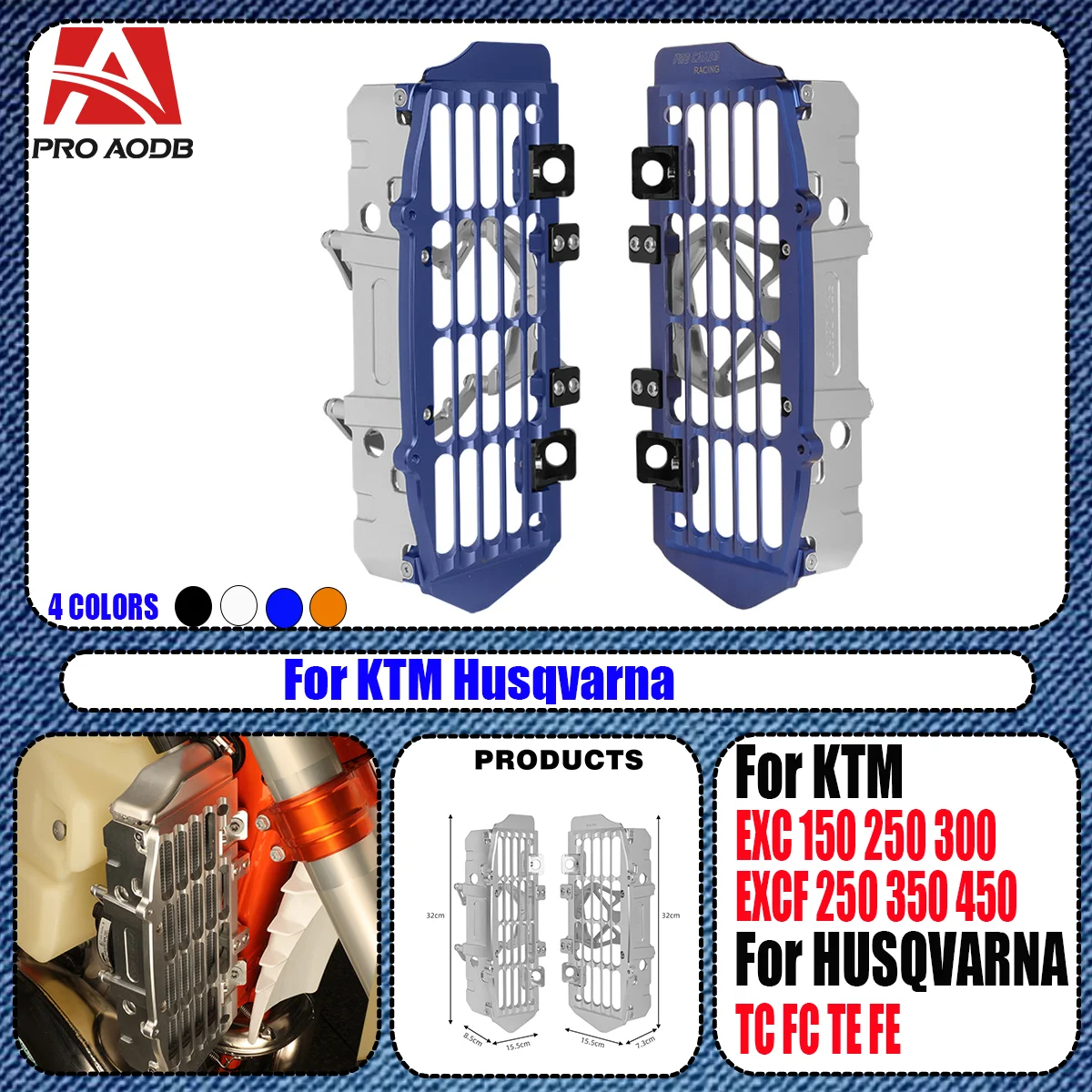 2024 NEW Motocross Radiator Grill Guard Protector Cover For KTM 250 300 EXC EXC 250 300 Six Days For Husqvarna 250 300 350 TE FE