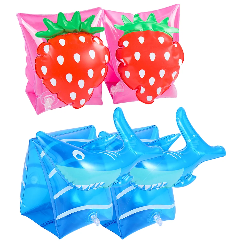 

2 Pairs Children's Arm Ring Swimsuits Kids Swimming Rings Inflatable Sleeves Armbands Pvc Floats