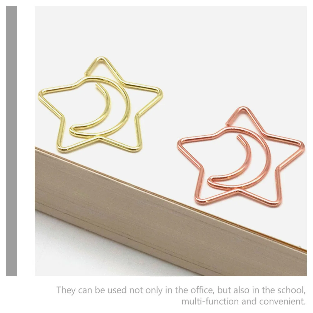 100 Pcs Novelty Paper Clips Gold 100pcs Round Needle Paperclips Office Decor Cute Craft Document Golden Student