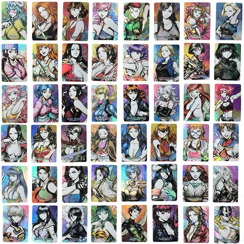 Diy Homemade 54Pcs/set Albedo Nami Hancock Anime Characters Goddess Card Rare Collection Flash Card Cartoon Toys Christmas Gift