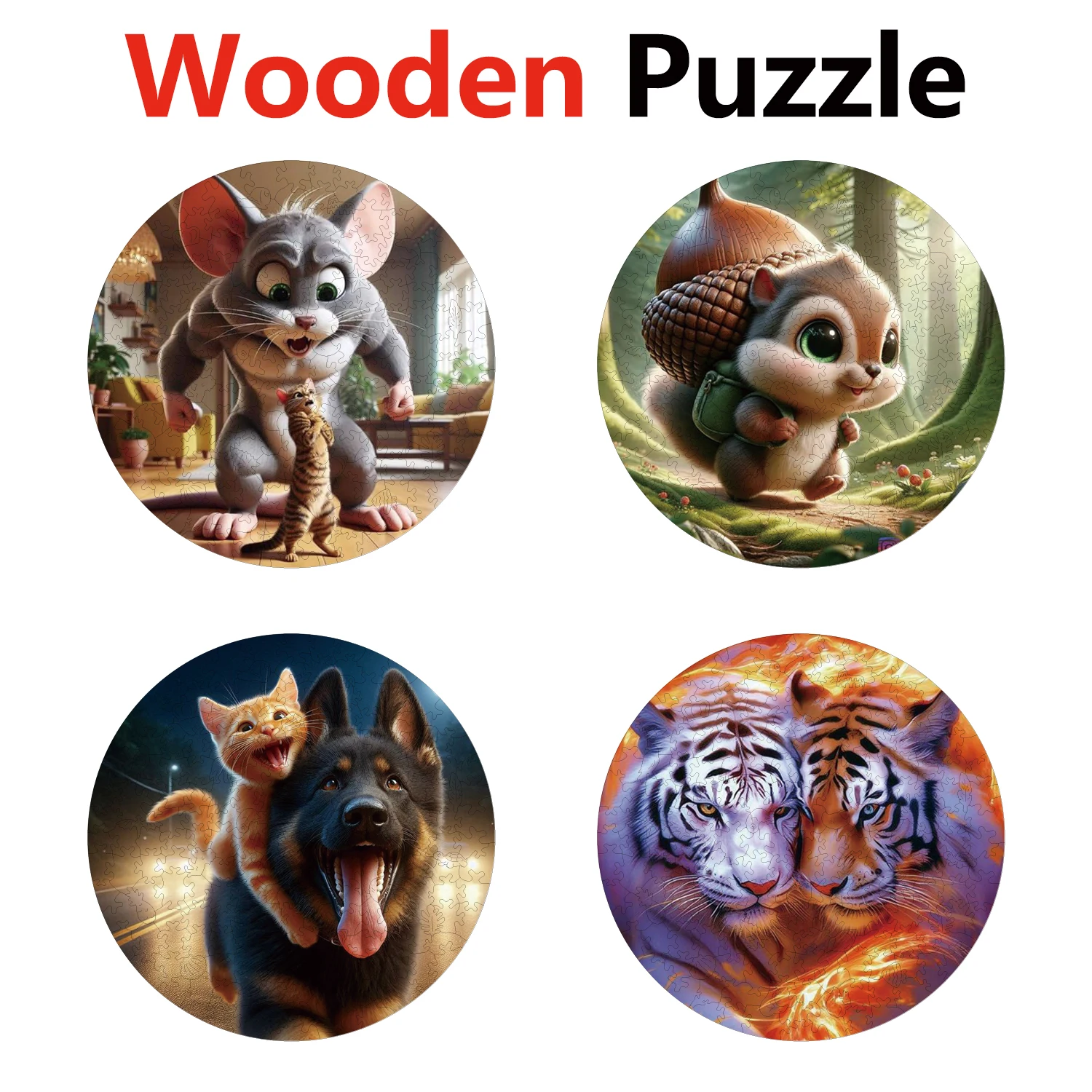 

YPAN Fox Snake Turtle Beauty Animal Puzzles Unique Shape High Quality Jigsaw Puzzle Wooden Puzzle Best Gift For Child