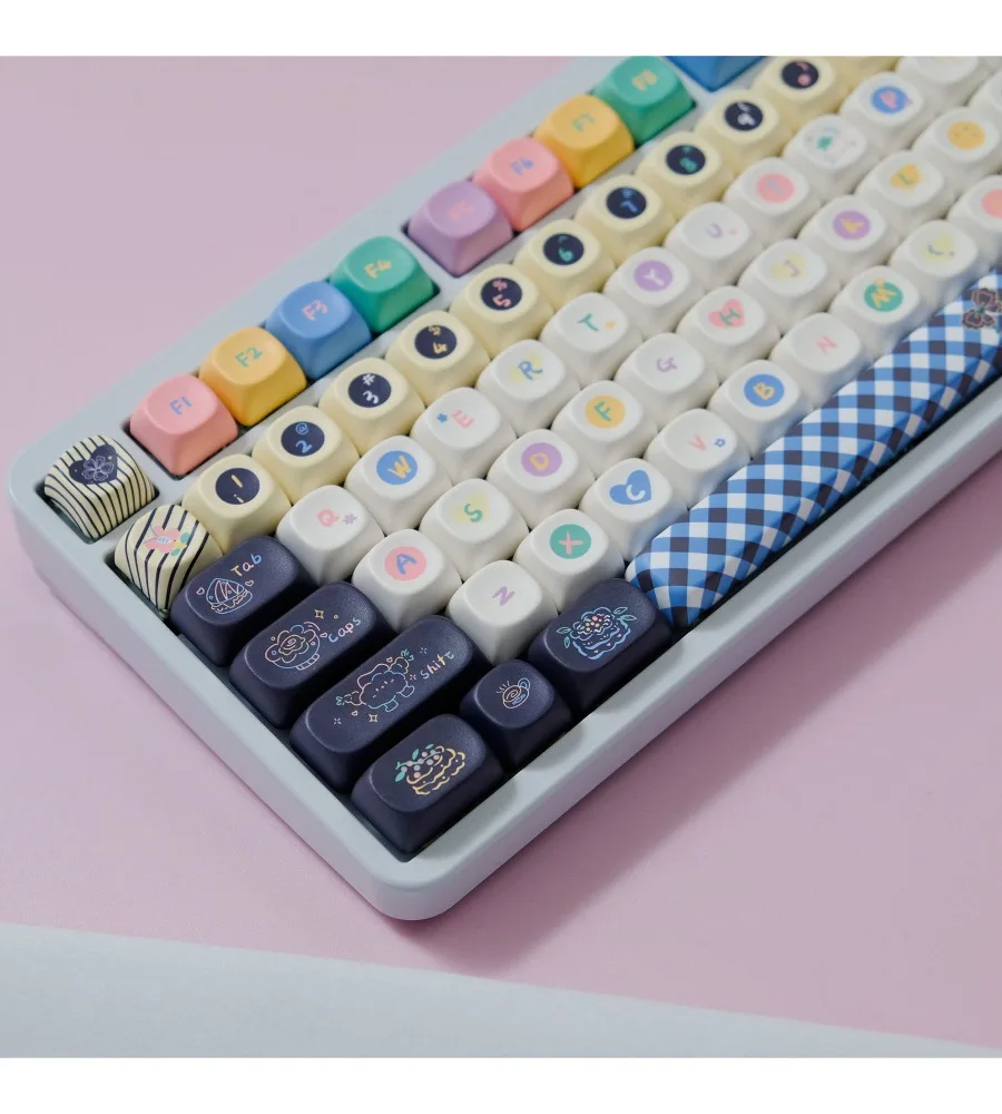 Sweet Cheese Crispy Ice Keycaps PBTMOA Highly Sublimated Mechanical Keyboard Customized Wooting