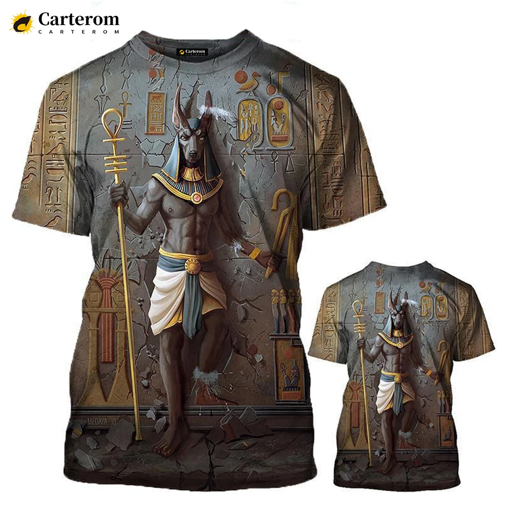 Ancient Egyptian Horus 3D Print T-shirt God Eye of Egypt Pharaoh Anubis Graphics T Shirt Men Fashion Casual Streetwear Tops Tees