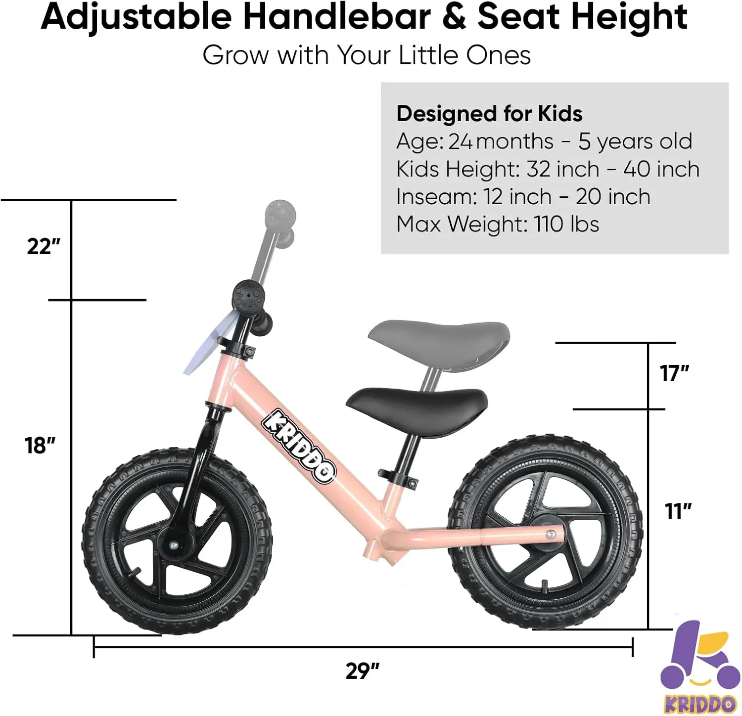 Bicicleta de equilibrio para niños pequeños de 2 años, de 24 meses a 5 años, bicicleta de empuje de 12 pulgadas con placa personalizada (3 juegos de pegatinas Inc