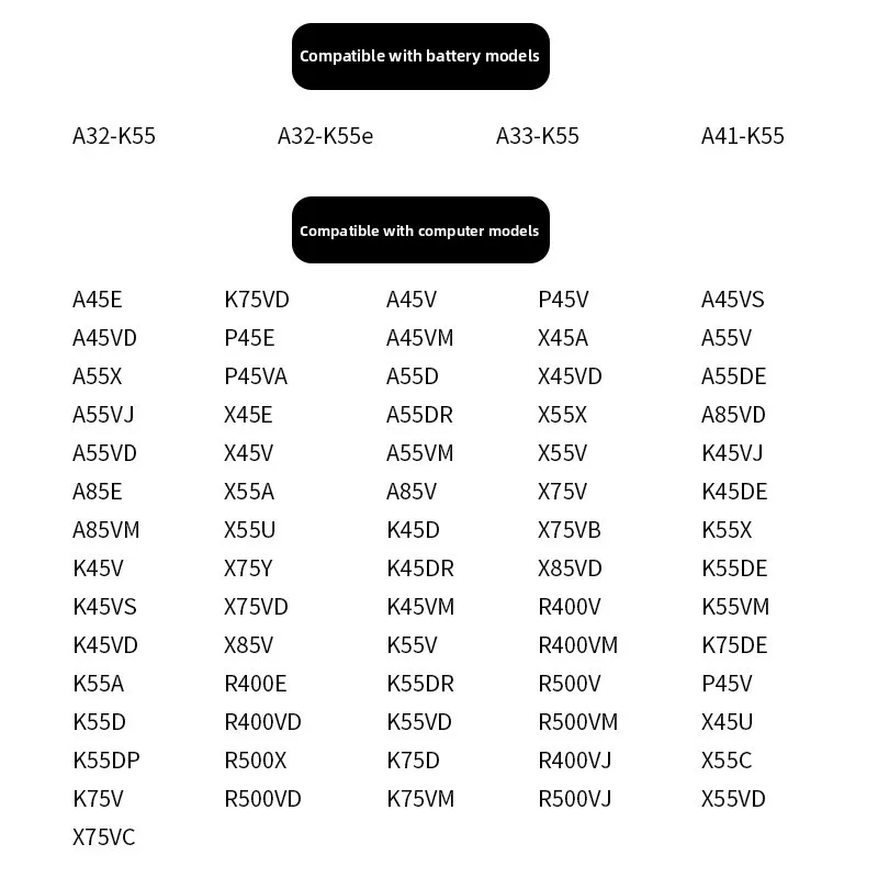 A32-K55 배터리 아수스 X45 X45A X45C X45V X45U X55 X55A X55C X55U X55V X75 X75A X75V X75VD U57 U57A U57VD
