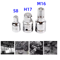 M16 H17 S8 Oil Sump Drain Plug Socket Wrench 3/8'' Drive Auto Repairing Transmission Gearbox Screw Wrench Car Repair Tool