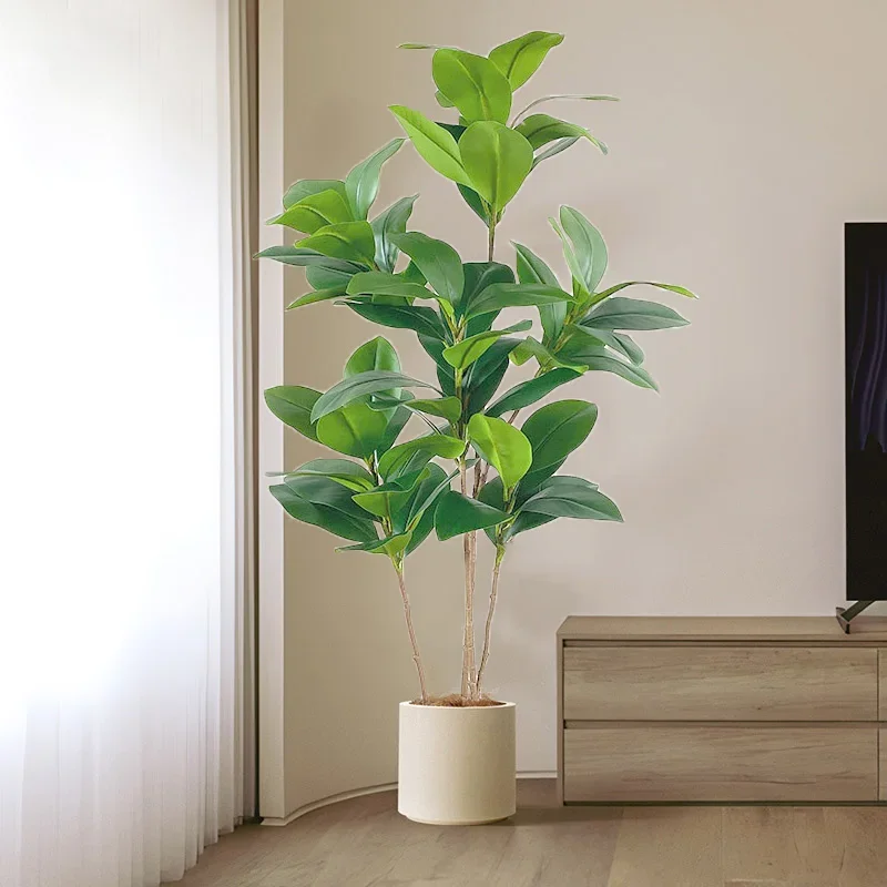 135cm Large Artificial Magnolia Tree Fake Plants Tropical Banyan Tree Real Touch Magnolia Leaves For Home Shop Office Decor