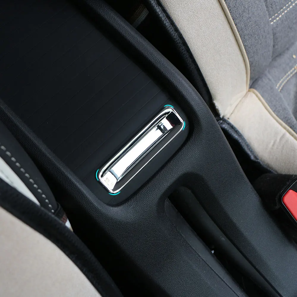 Car Armrest Storage Box Decorative Panel Trim Sequin Sticker for Peugeot 2008 2014 - 2017 ABS Chrome Accessories