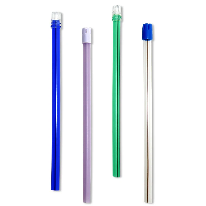 Good Price Disposable portable dental Unit Blue Suction Tip Sterile Clear Soft tube Dental Saliva Ejector