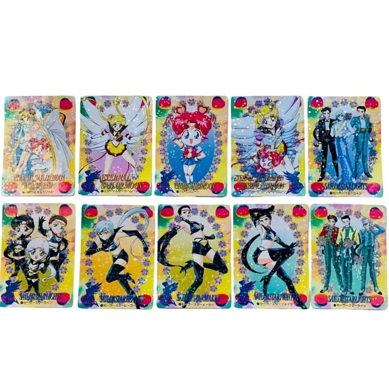 Sailor Moon Flash Card Usagi Tsukino Mizuno Ami Kino Makoto Wedding Dress Series Diy 10 Sheets Action Toy Figure Game Collection