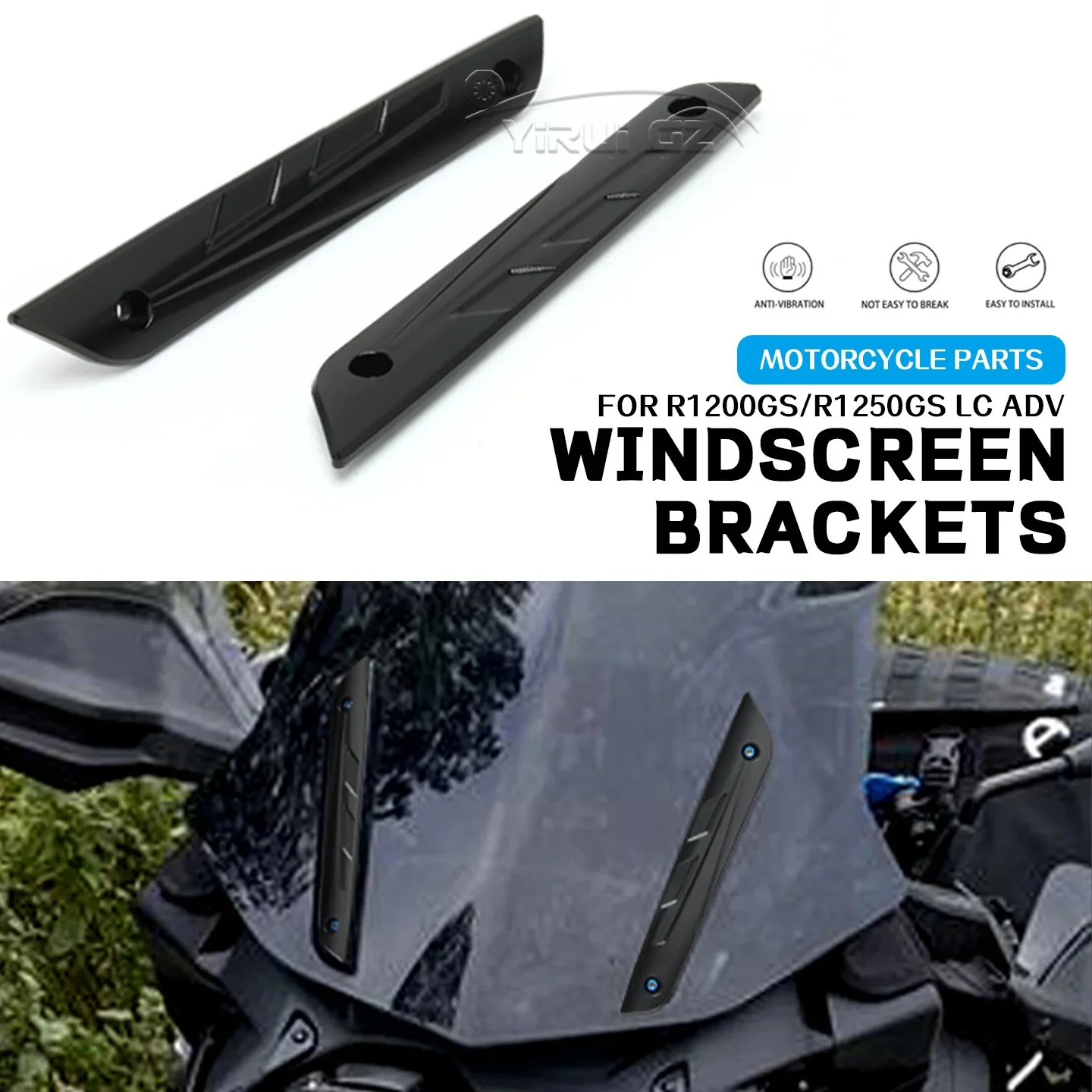 

Для BMW R1200GS R1250GS ADV комплект кронштейнов для лобового стекла мотоцикла, алюминиевая накладка на лобовое стекло R 1200 1250 GS Adventure 2013-2025