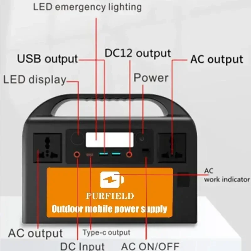 300W Portable Power Station 90000mAh 220V 110V AC 315WH Solar Generator  Battery DC Outdoor Emergency Power Supply