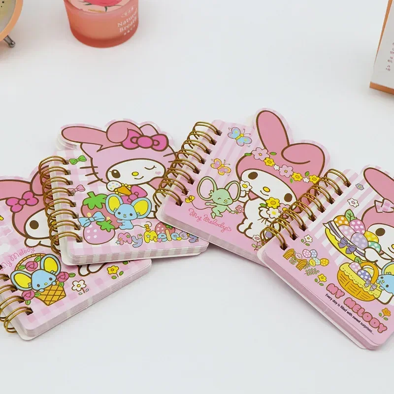 

6pcs Sanrio Cartoon Mini Coil Book Kuromi Melody Notebook Kawaii Cinnamoroll Student Anime Diary Wholesale