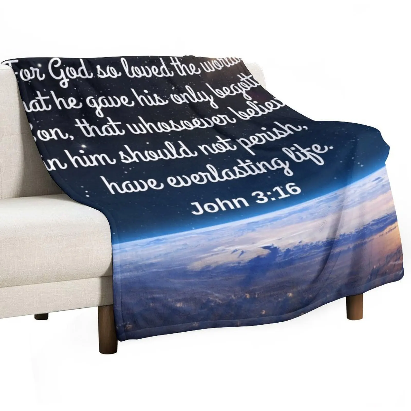 

John 3:16 KJV Throw Blanket Quilt warm for winter fluffy Blankets