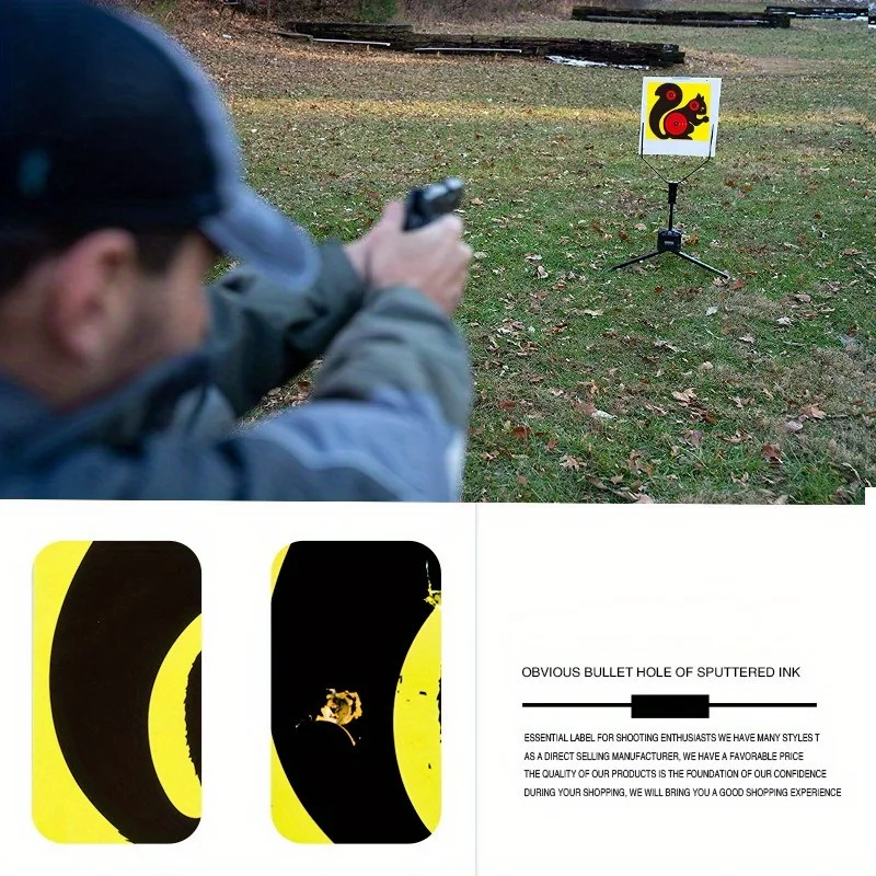 3pcs 8" X 8" Fun Squirrel Splash Color-Changing Target Paper Stickers. Self adhesive Splatter & Reactive Shooting targets - view 2
