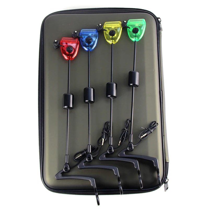 Fishing Swingers Set LED-beleuchteter Angelbissanzeiger Angelgerät im Koffer mit Reißverschluss, Outdoor-Schaukel-Signalempfänger – Detail 3