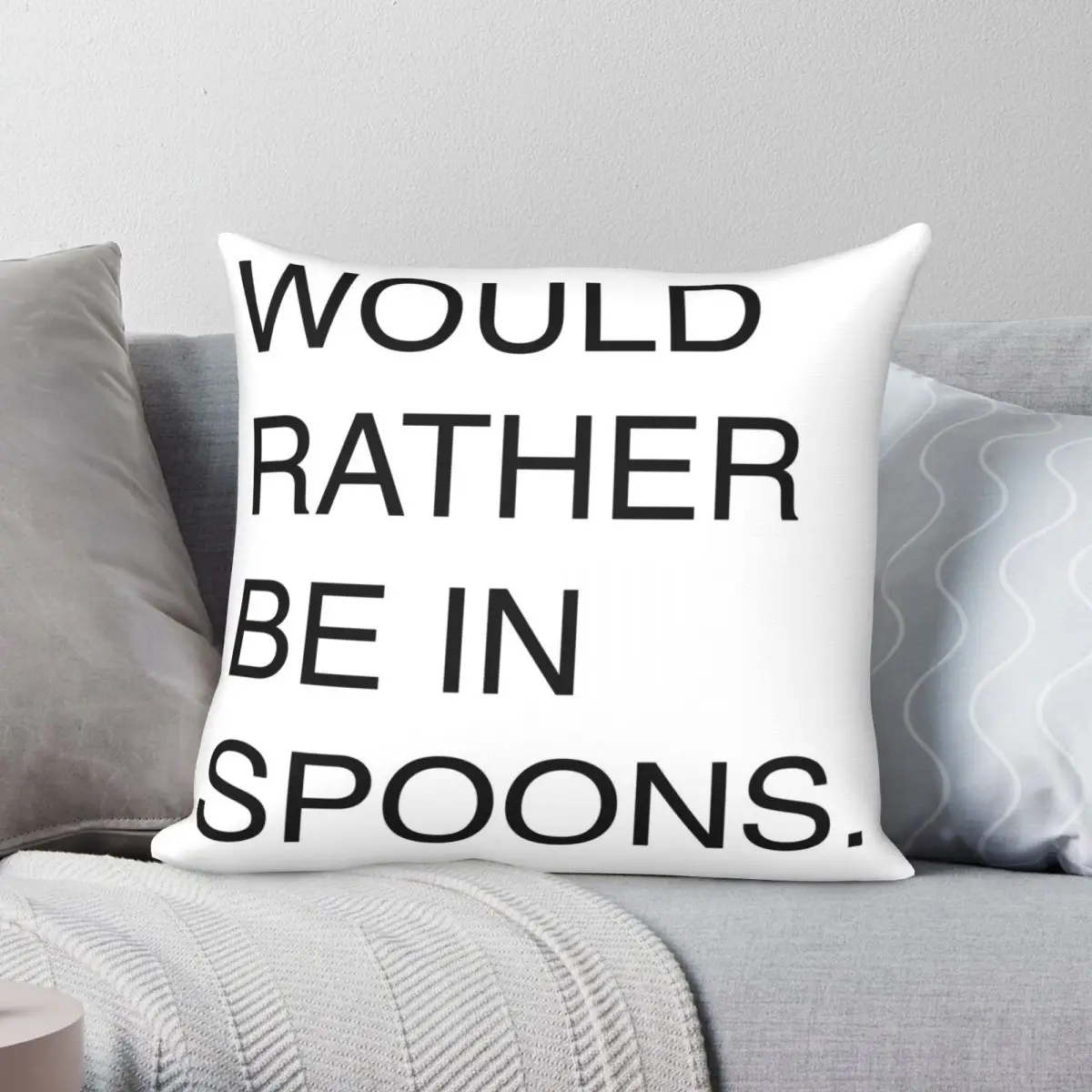 Would Rather Be In Spoons Square Pillowcase Polyester Linen Velvet Pattern Zip Decor Pillow Case Home Cushion Cover