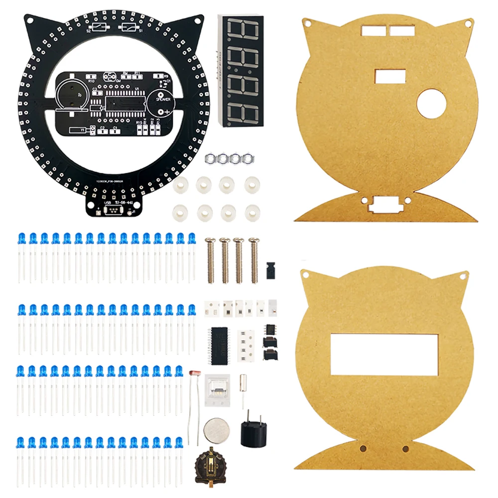 DIY Alarm elektroniczny zestaw do zegara LED miga podświetlany zegar kontrolowany moduł temperatury komponent lutowania praktyka projektu